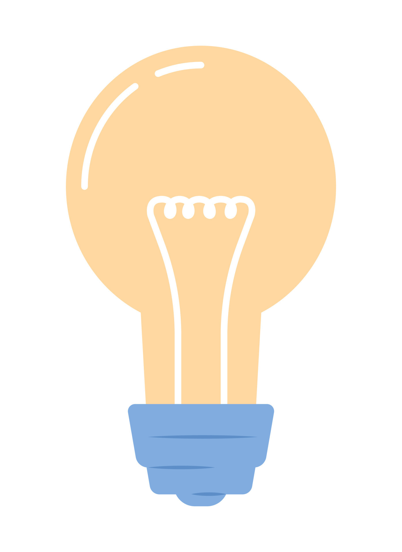 Incandescent light bulb semi flat color vector object. Energy efficient ...