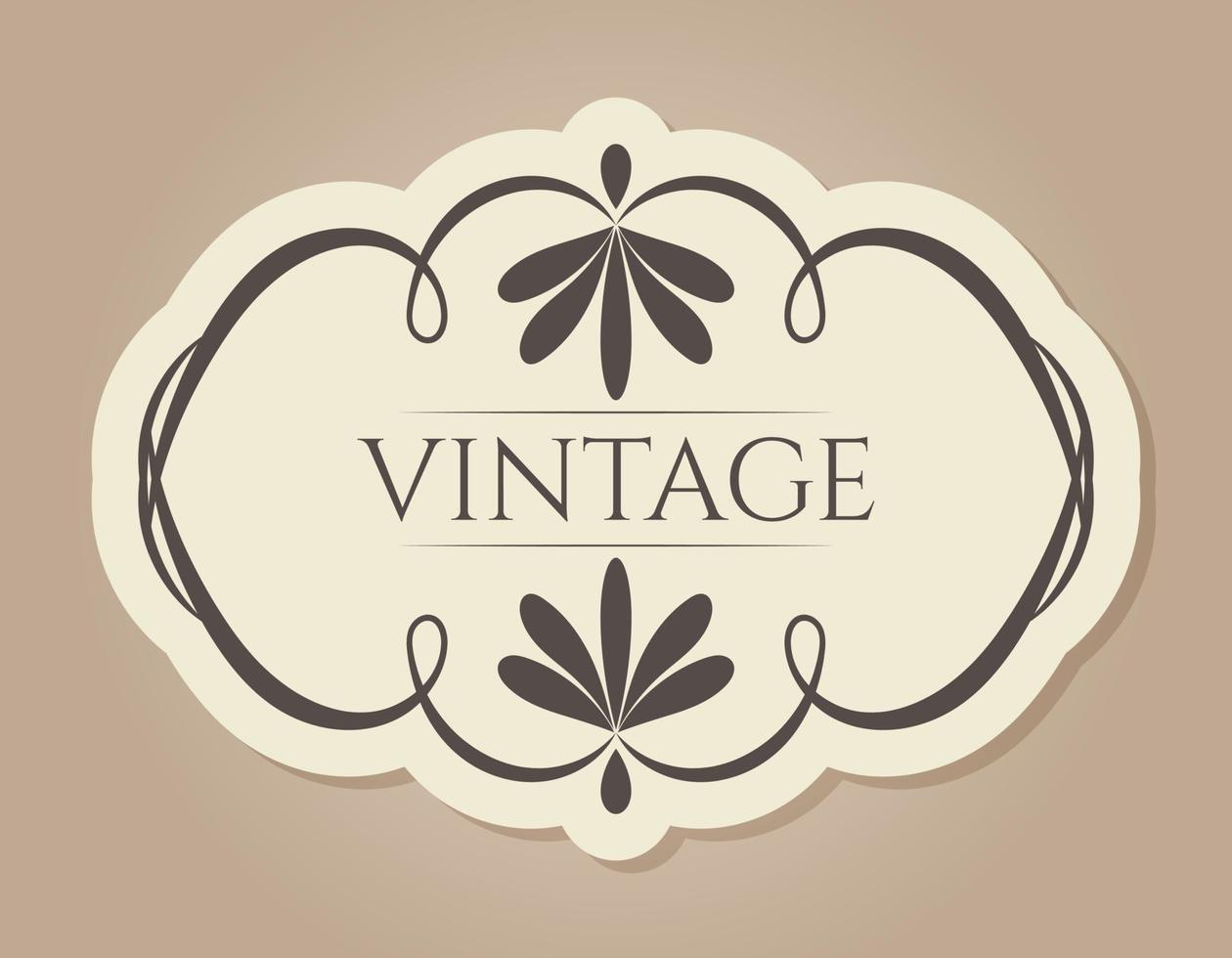 Vector abstract vintage frame with text. An isolated banner in the old Victorian style.