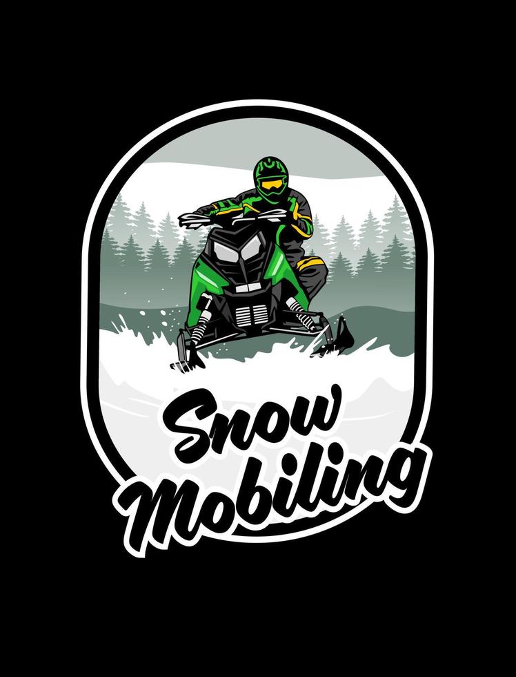 snowmobile trails design logo icon vector