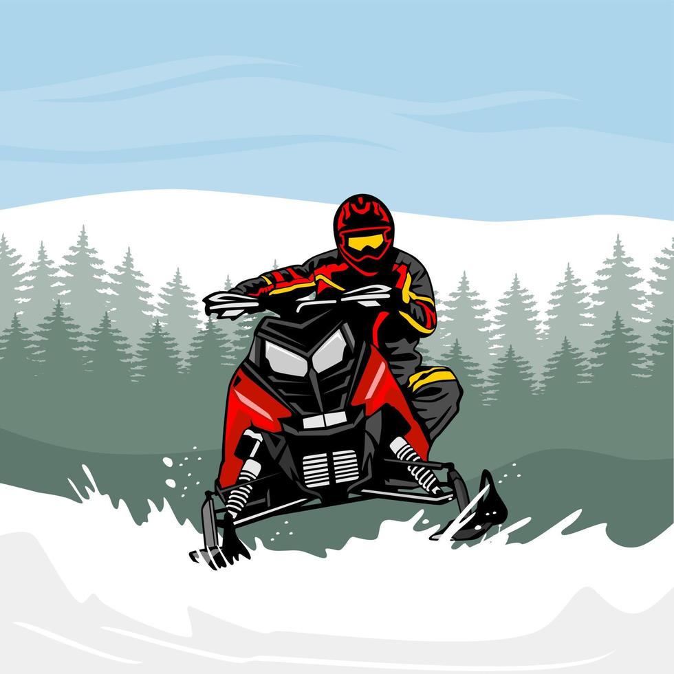 snowmobile trails design logo icon vector