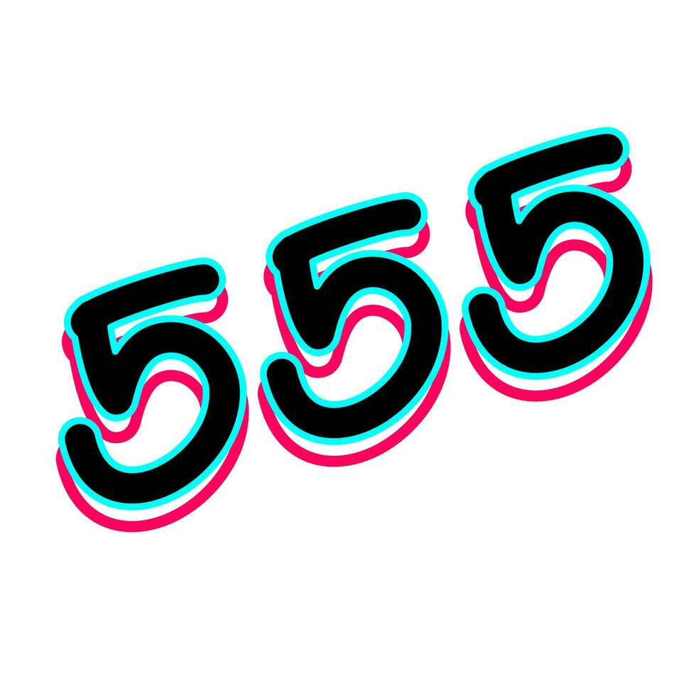 number five 3 digits vector