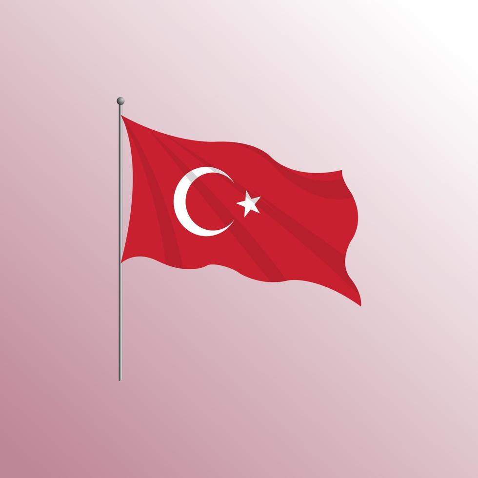 Turquía bandera prima vector ilustración