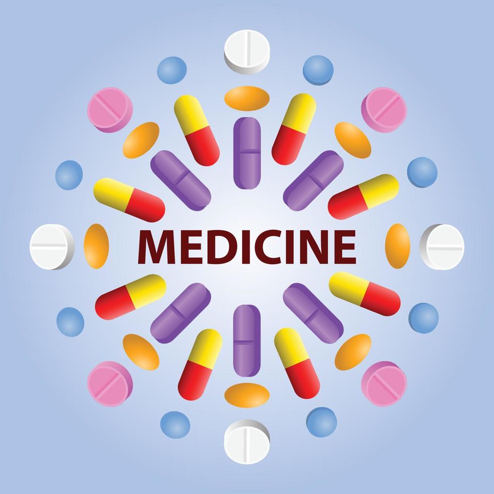 Artwork of Medicines premium vector illustration