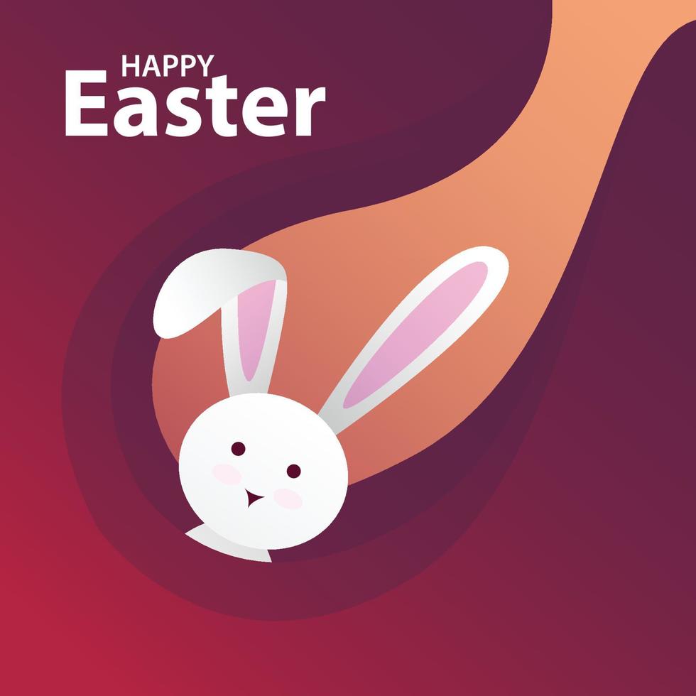 Happy Easter with graphics and bunny premium vector illustration