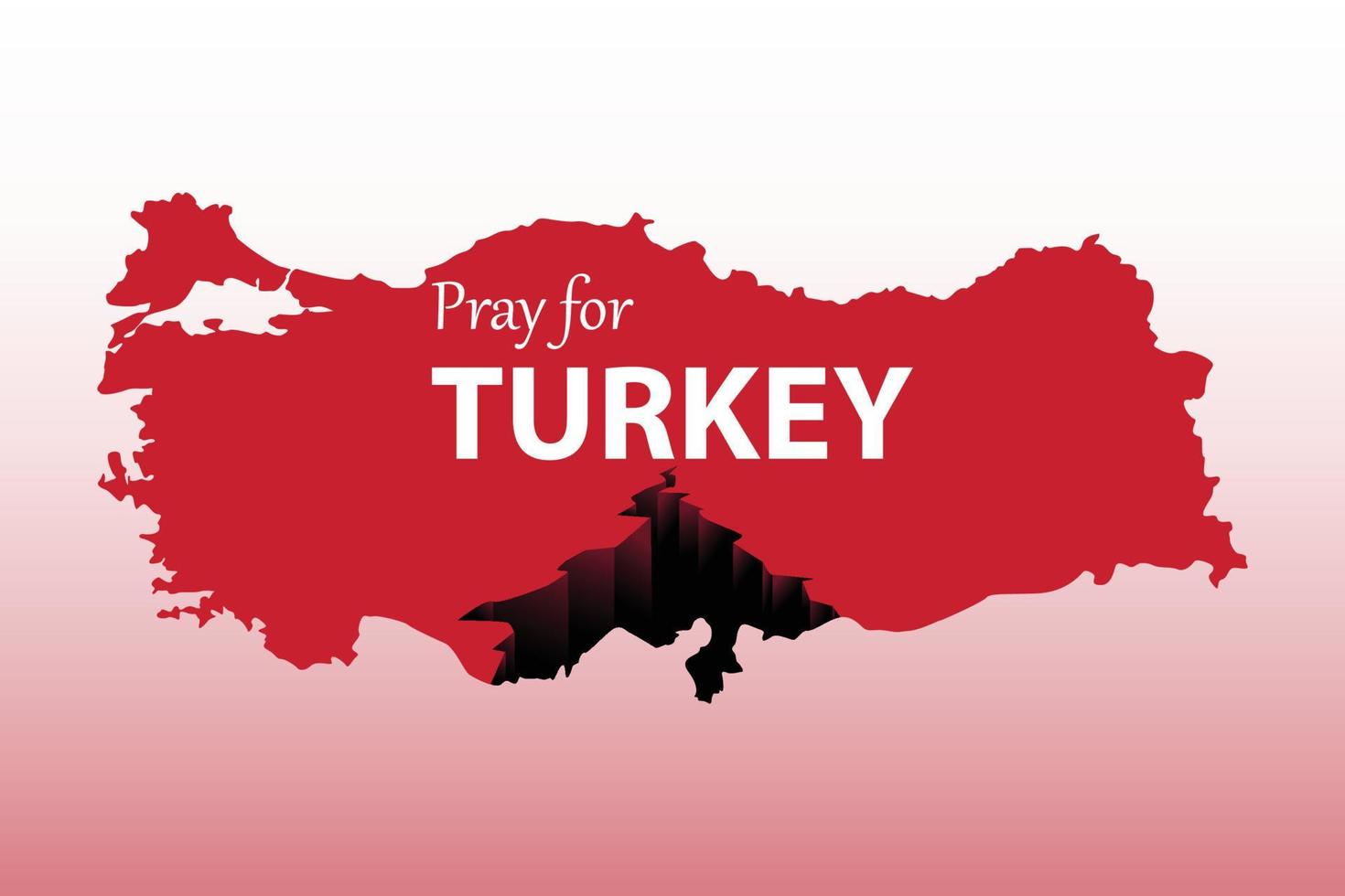 Pray for Turkey with map premium vector illustration