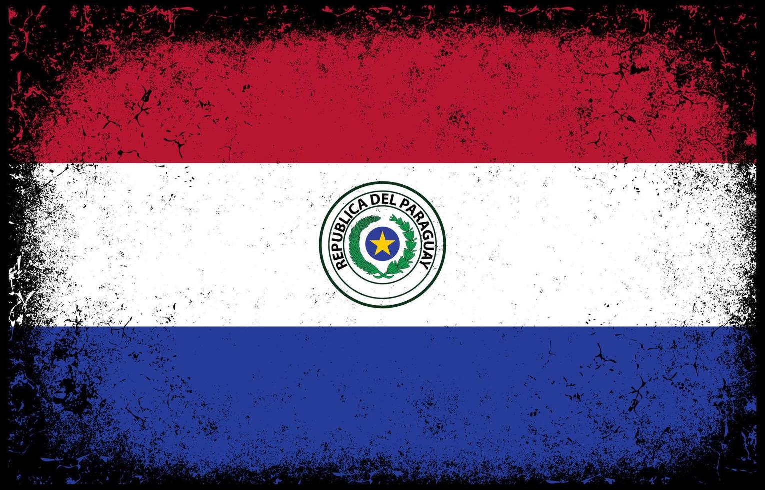 old dirty grunge vintage paraguay national flag illustration vector