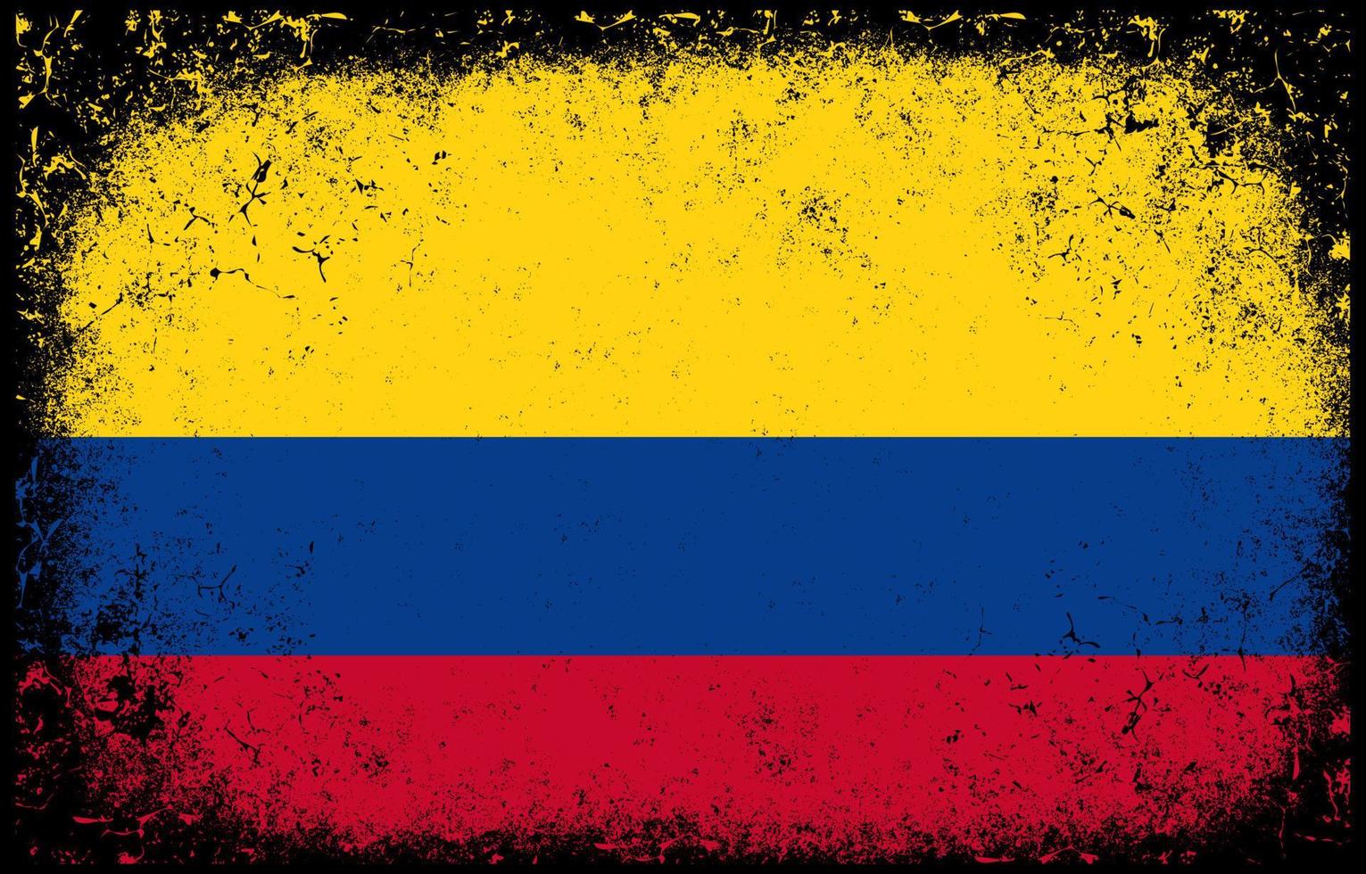 old dirty grunge vintage colombia national flag illustration vector