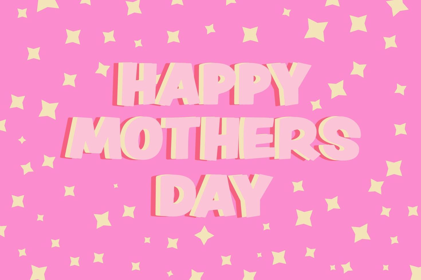 mothers day background with cute stars vector