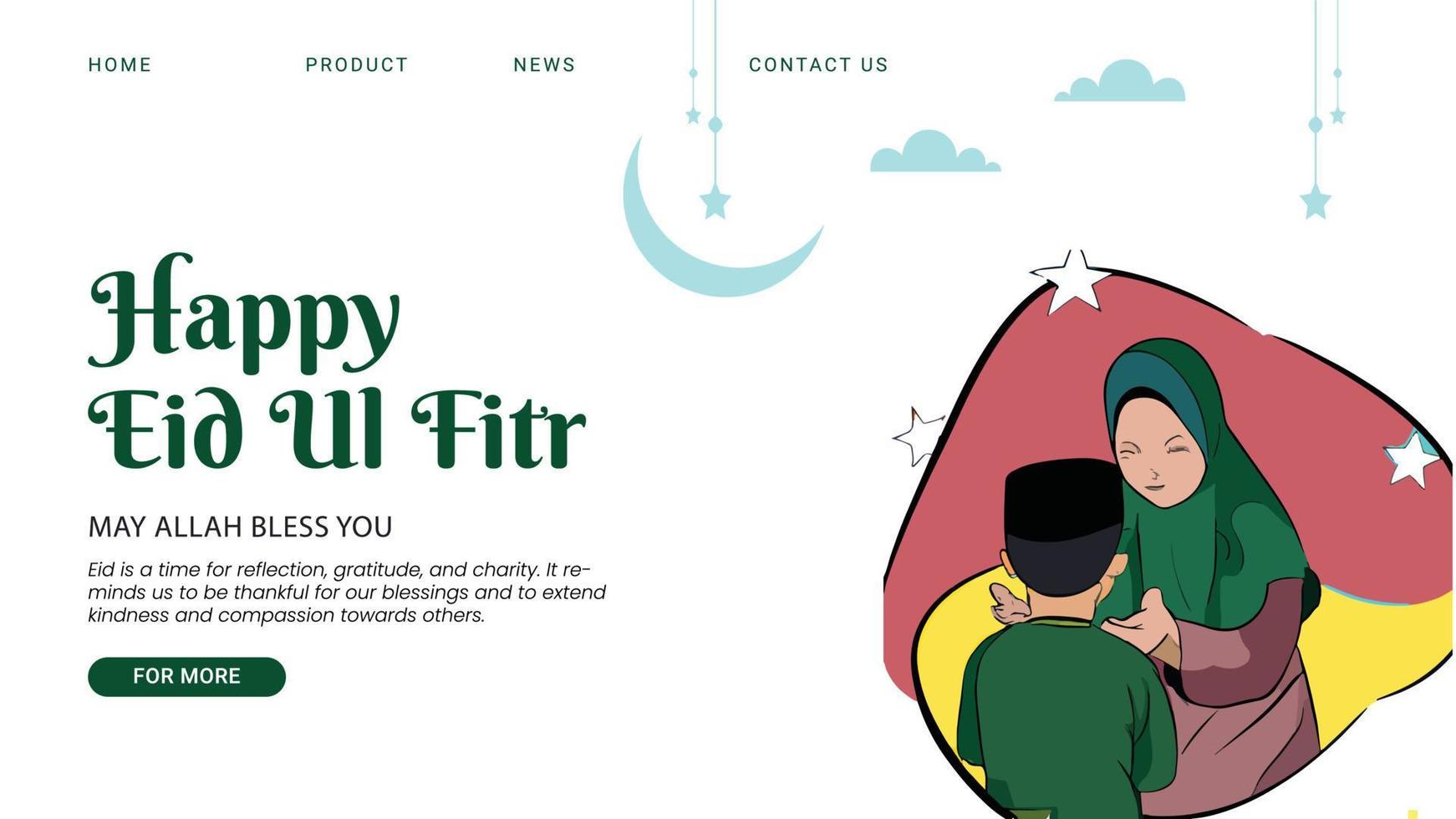 eid ul-Fitr landing page template. free eps vector