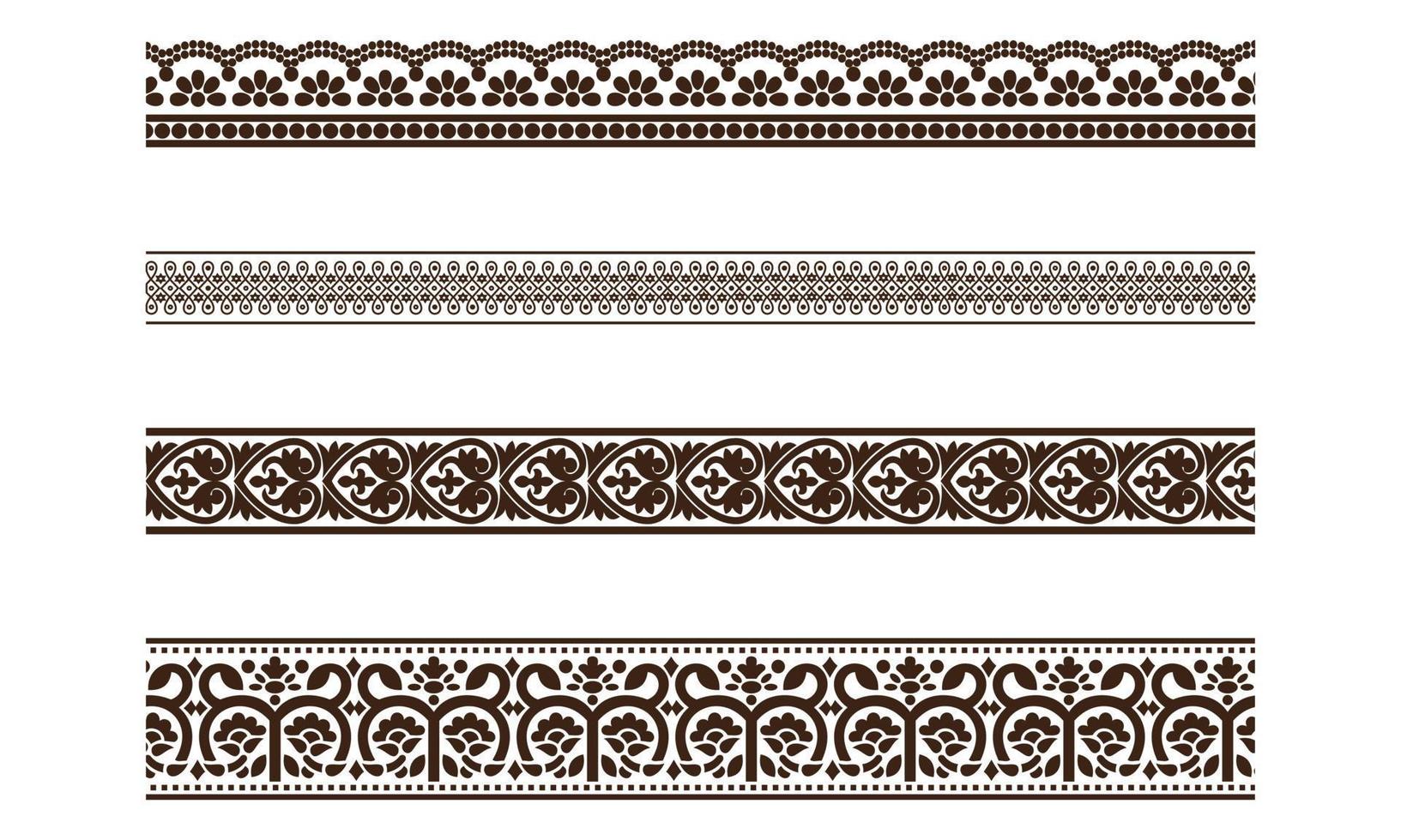 Decorative seamless borders vector