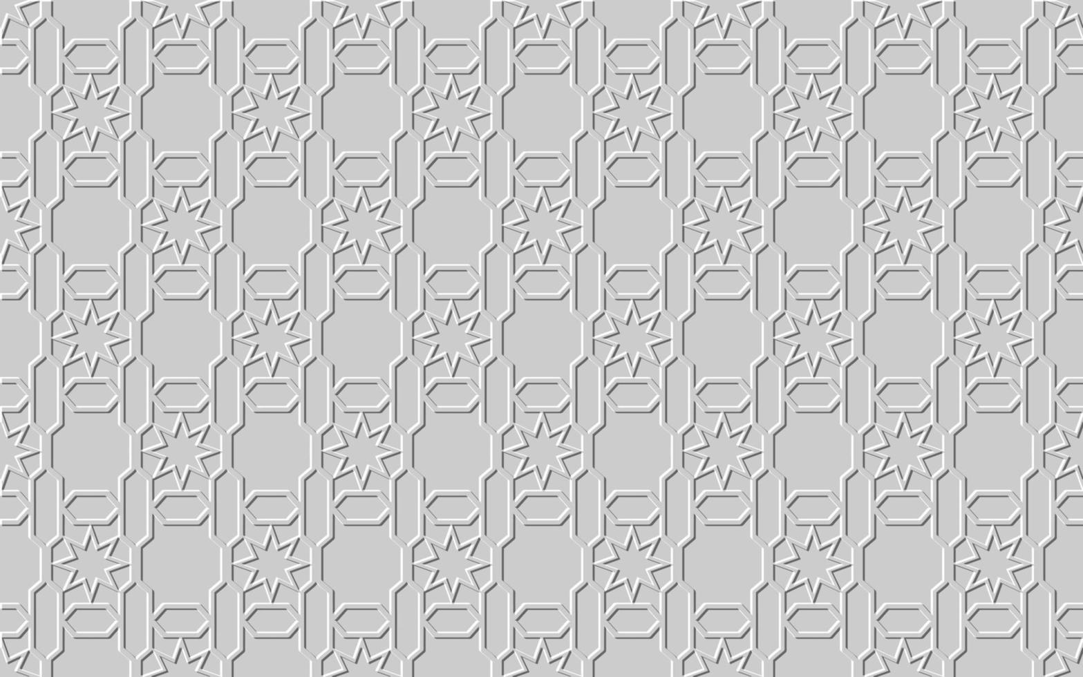 Arábica modelo. sin costura adornos para el antecedentes de islam. 3d geométrico forma. tradicional Arábica motivo textura, vector ilustración