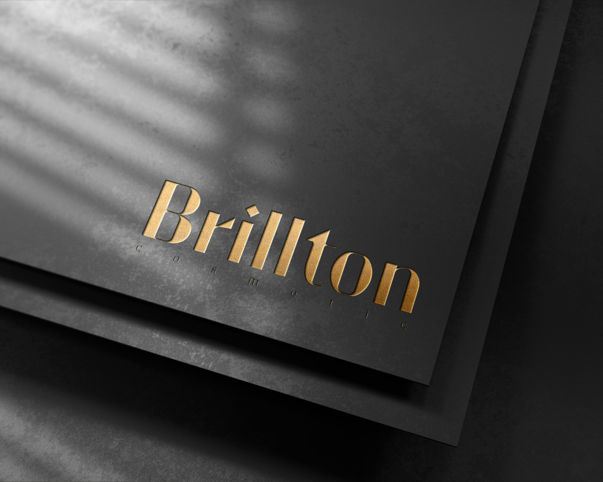 Silver and Gold Logo mockup on black grainy textured wall paper texture template psd