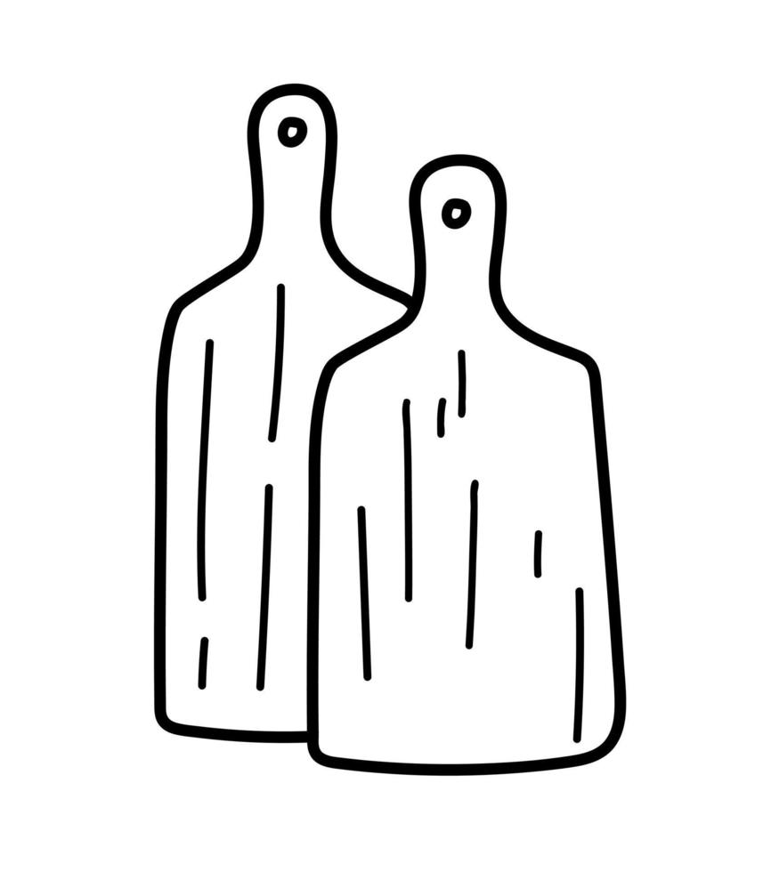 Cutting board.Simple vector illustration of kitchen utensils
