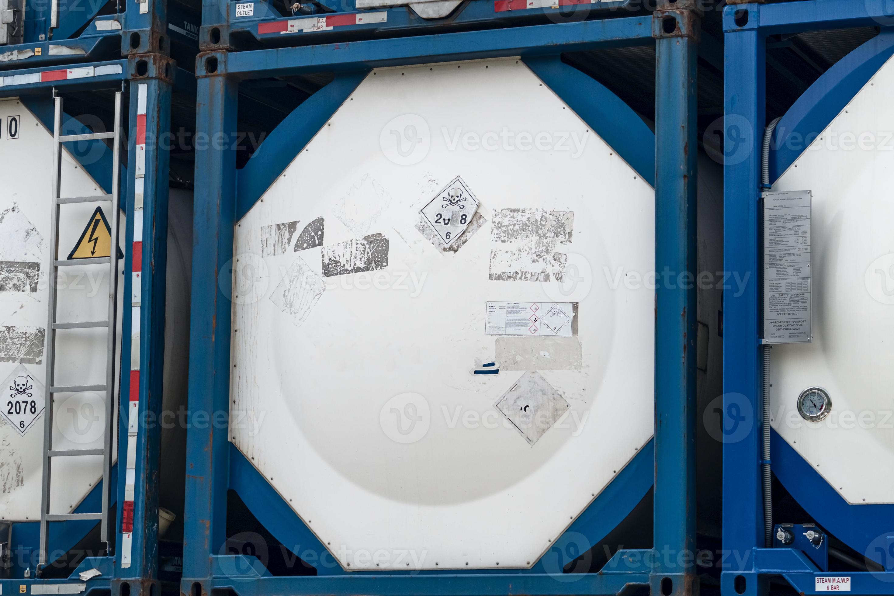 Chemical tank container. ISO tank container for chemical delivery. Bulk