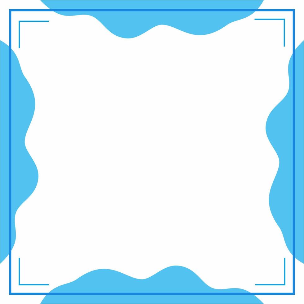 Blue and white frame background color with stripe line and wavy shapes. Suitable for social media post and web. vector