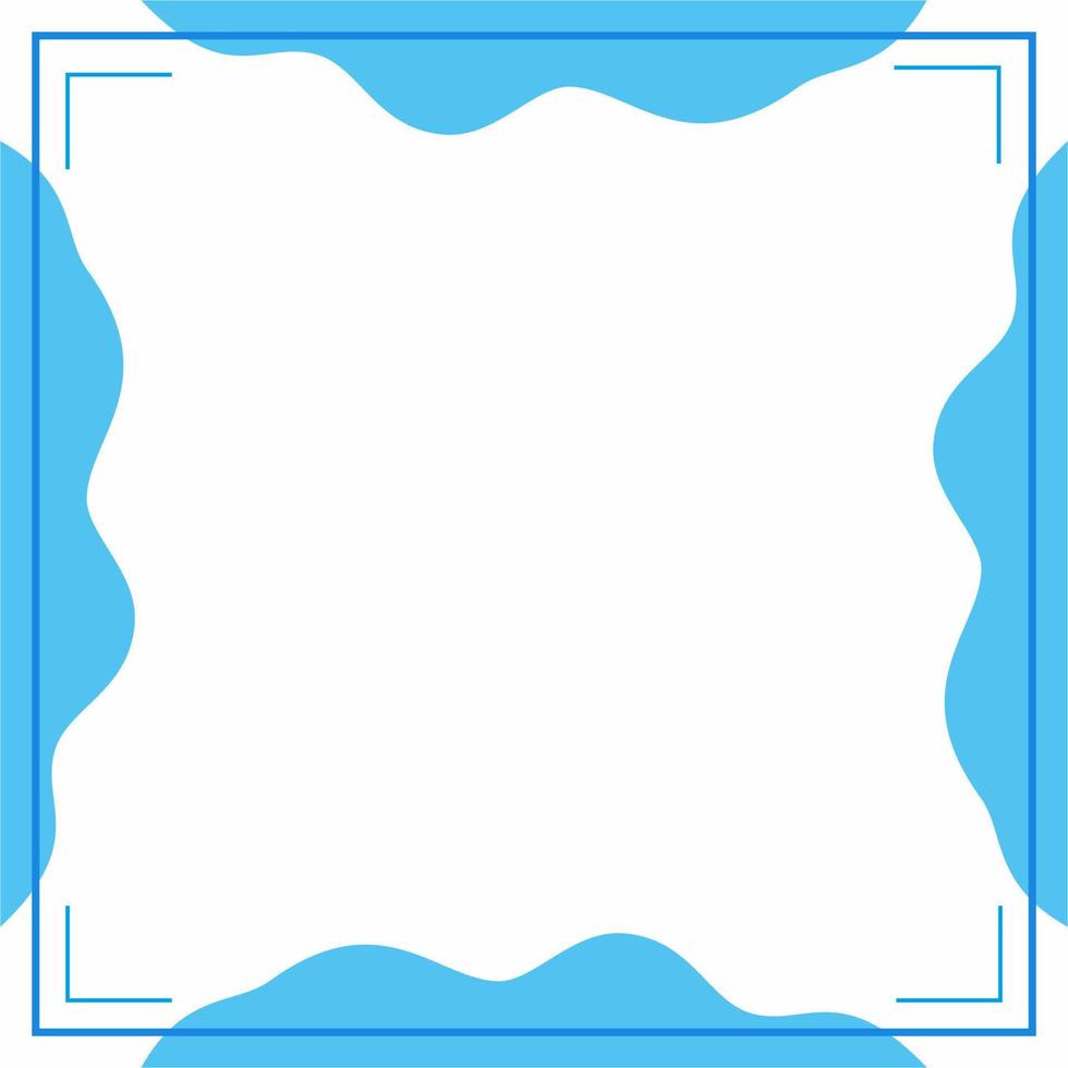 Blue and white frame background color with stripe line and wavy shapes. Suitable for social media post and web. vector