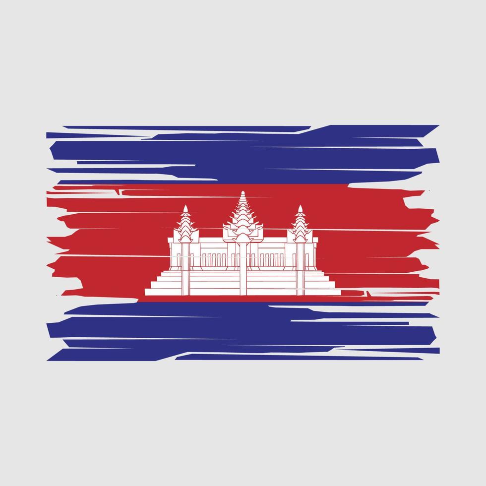 Cambodia Flag Brush Vector