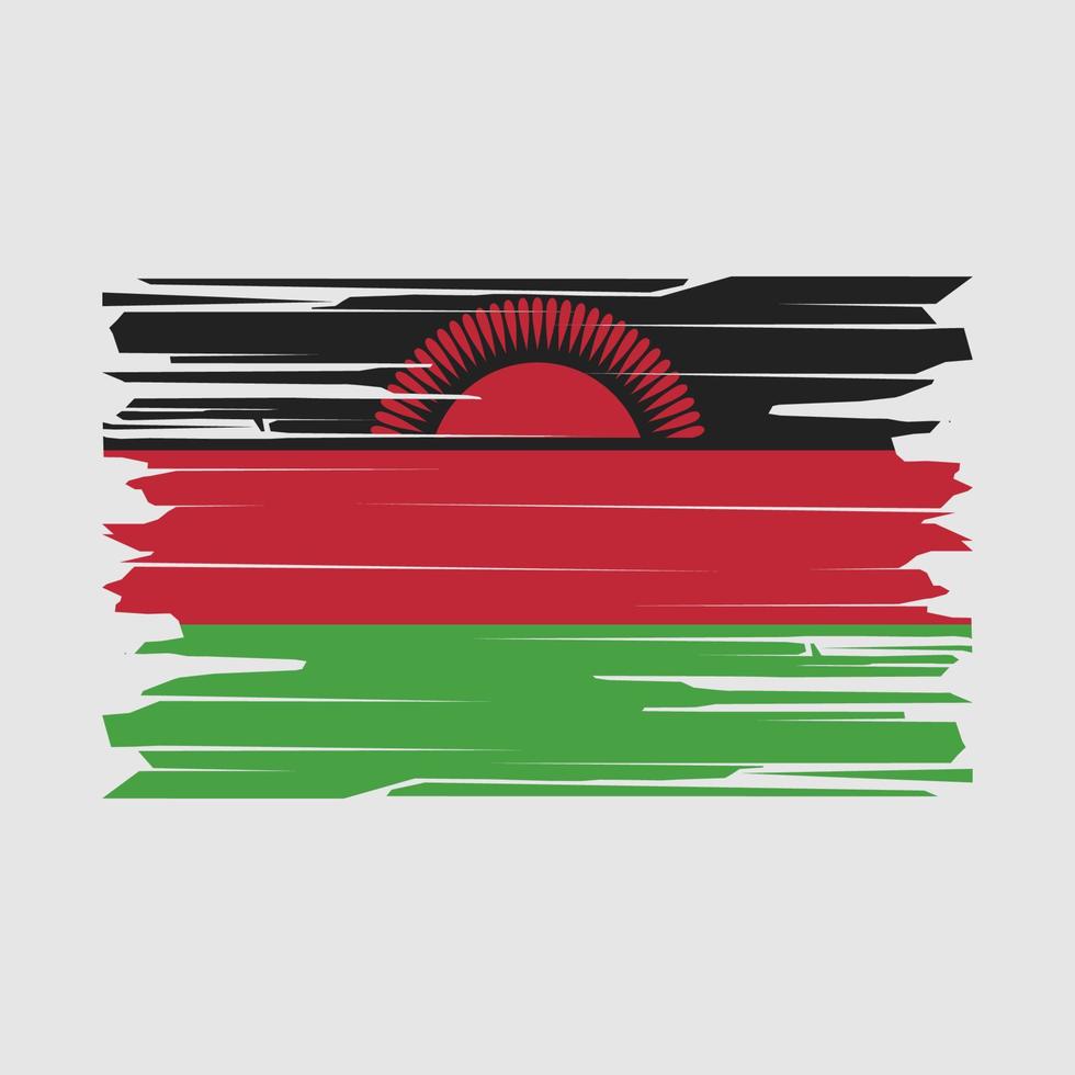 Malawi Flag Brush Vector