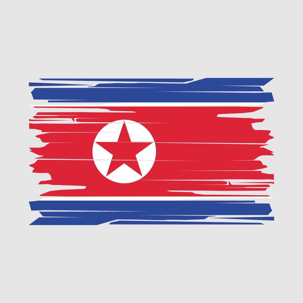 North Korea Flag Brush Vector