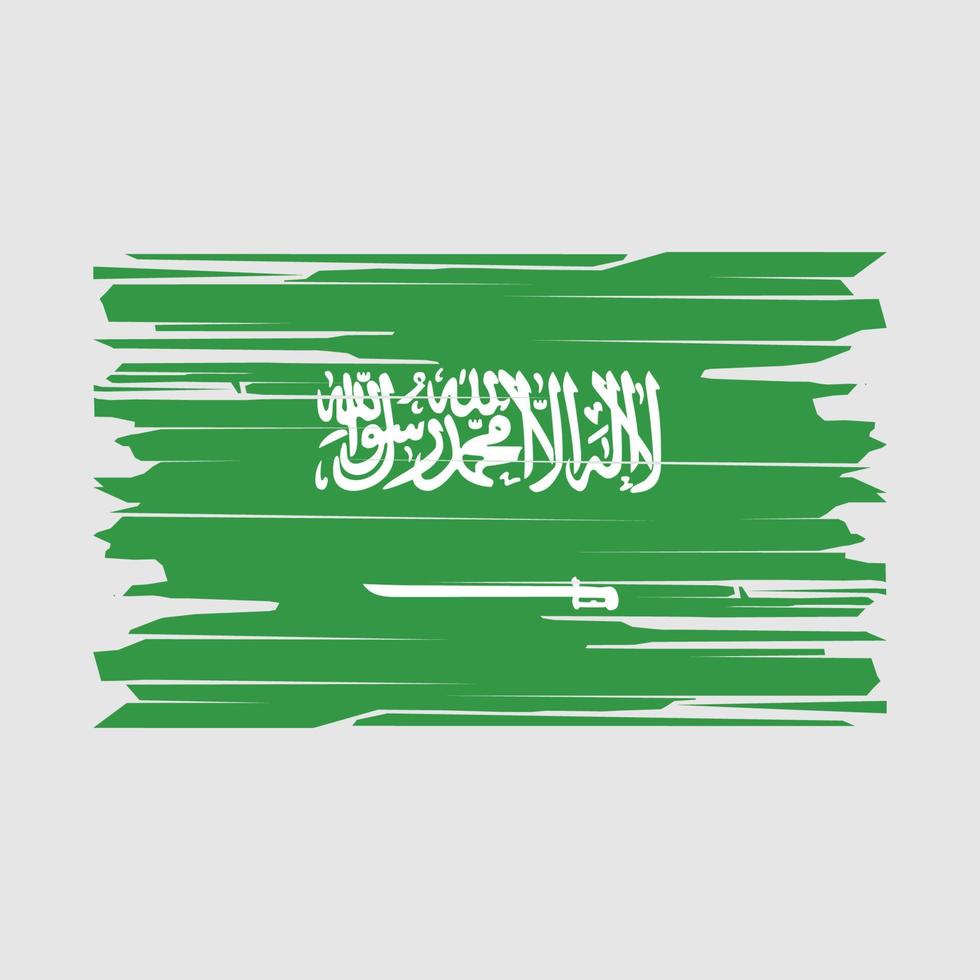 vector de pincel de bandera de arabia saudita