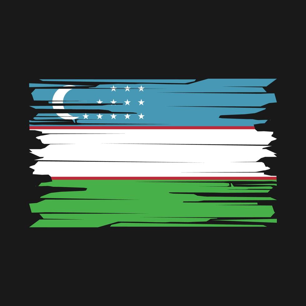 vector de pincel de bandera de uzbekistán