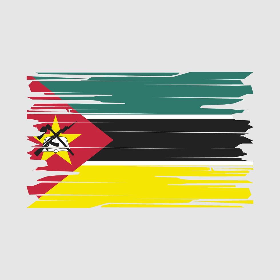 vector de pincel de bandera de mozambique