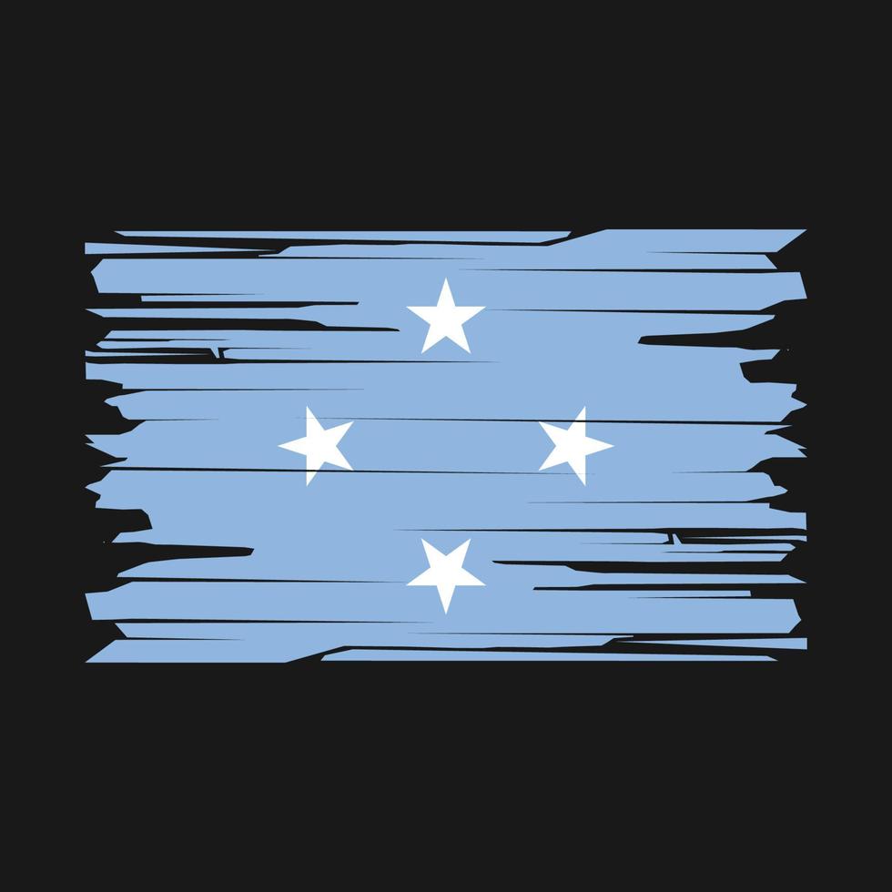 Micronesia Flag Brush Vector