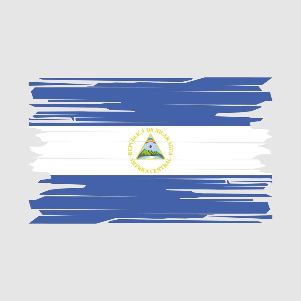 Nicaragua Flag Brush Vector