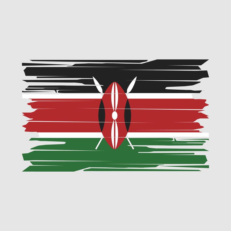 Kenya Flag Brush Vector