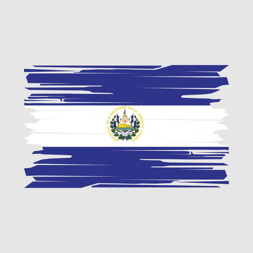 El Salvador Flag Brush Vector