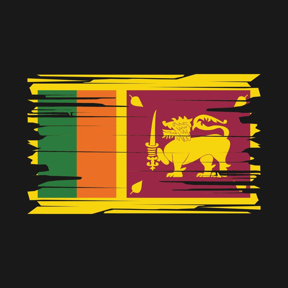 Sri Lanka Flag Brush Vector