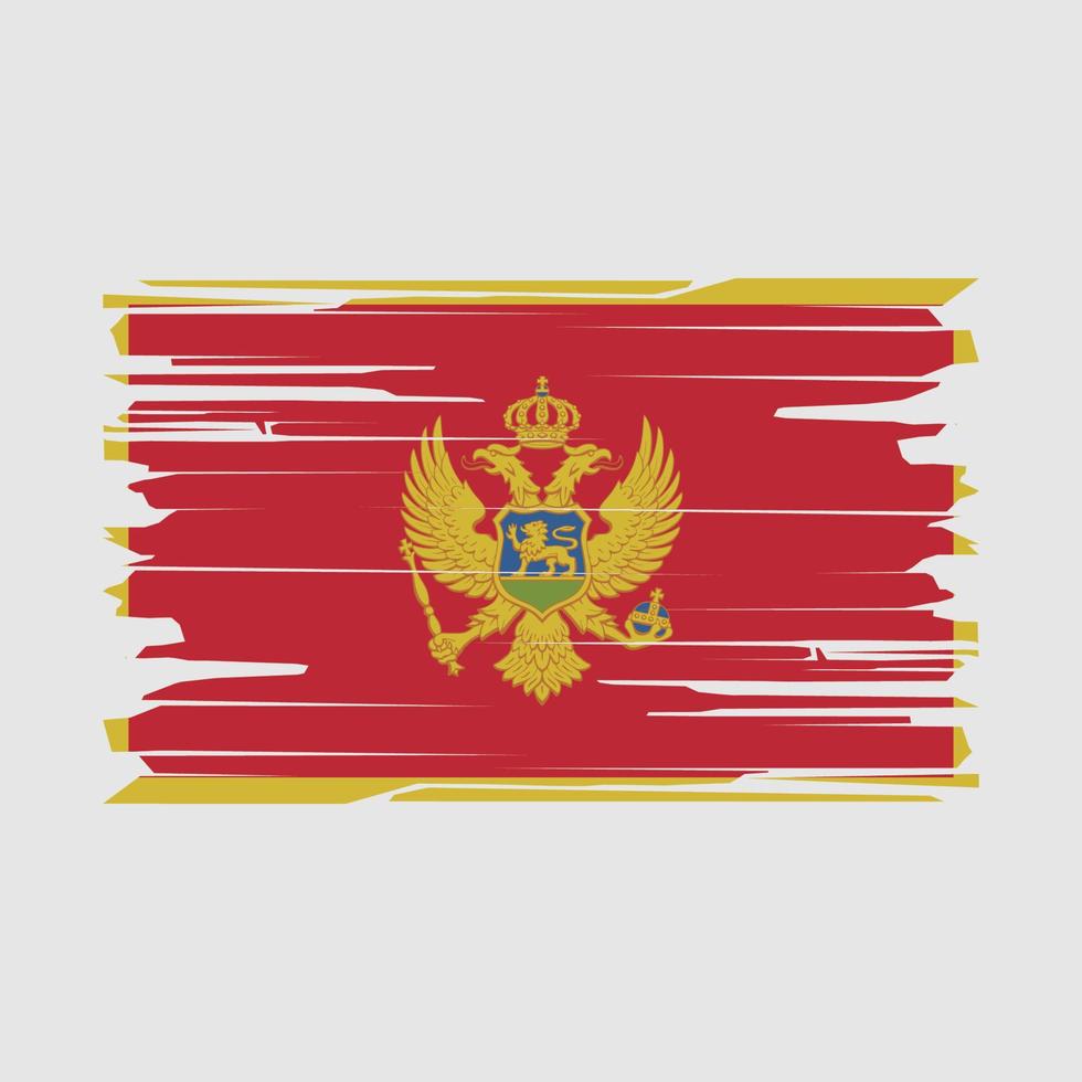 vector de cepillo de bandera de montenegro