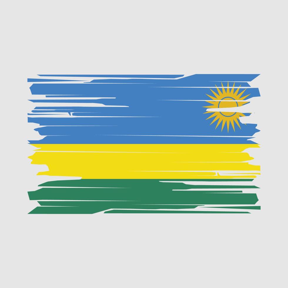 Rwanda Flag Brush Vector
