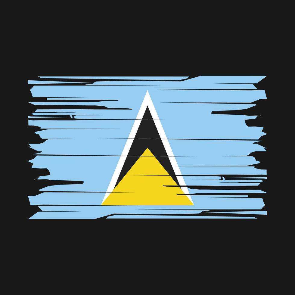 Saint Lucia Flag Brush Vector