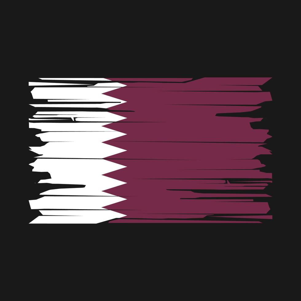 Qatar Flag Brush Vector