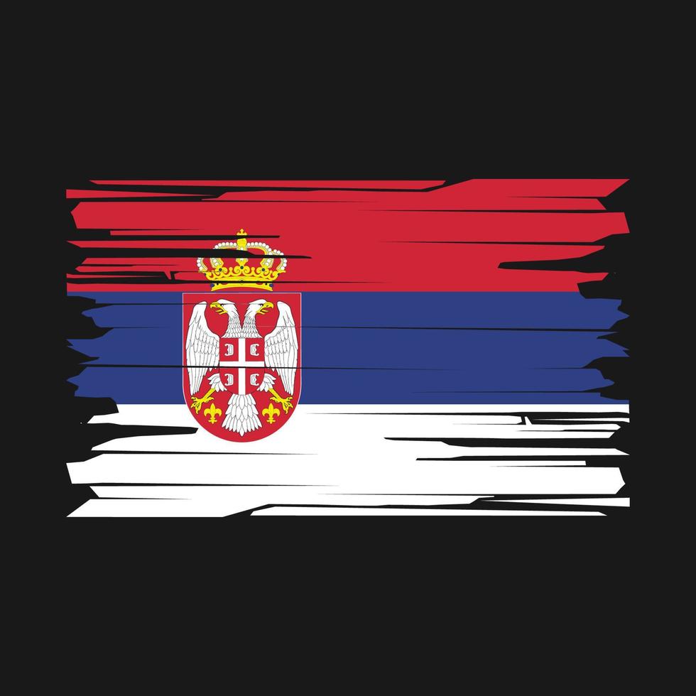 Serbia Flag Brush Vector