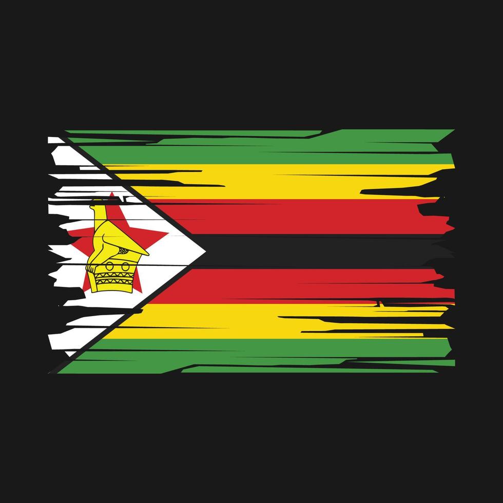 vector de pincel de bandera de zimbabwe