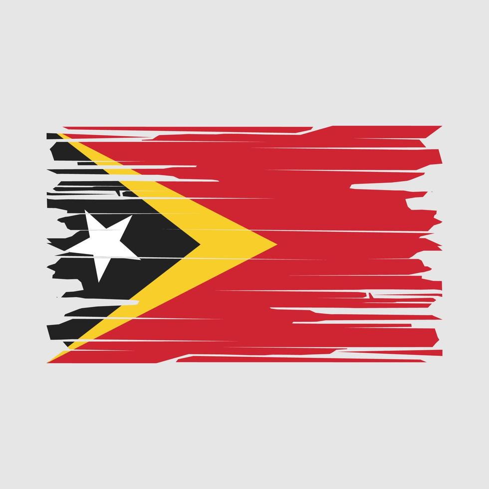 East Timor Flag Brush Vector