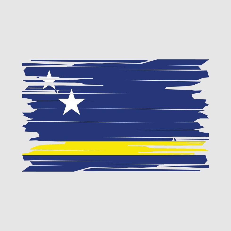 vector de pincel de bandera de curazao