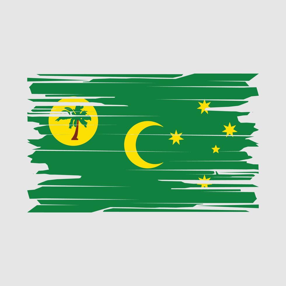 vector de pincel de bandera de islas cocos