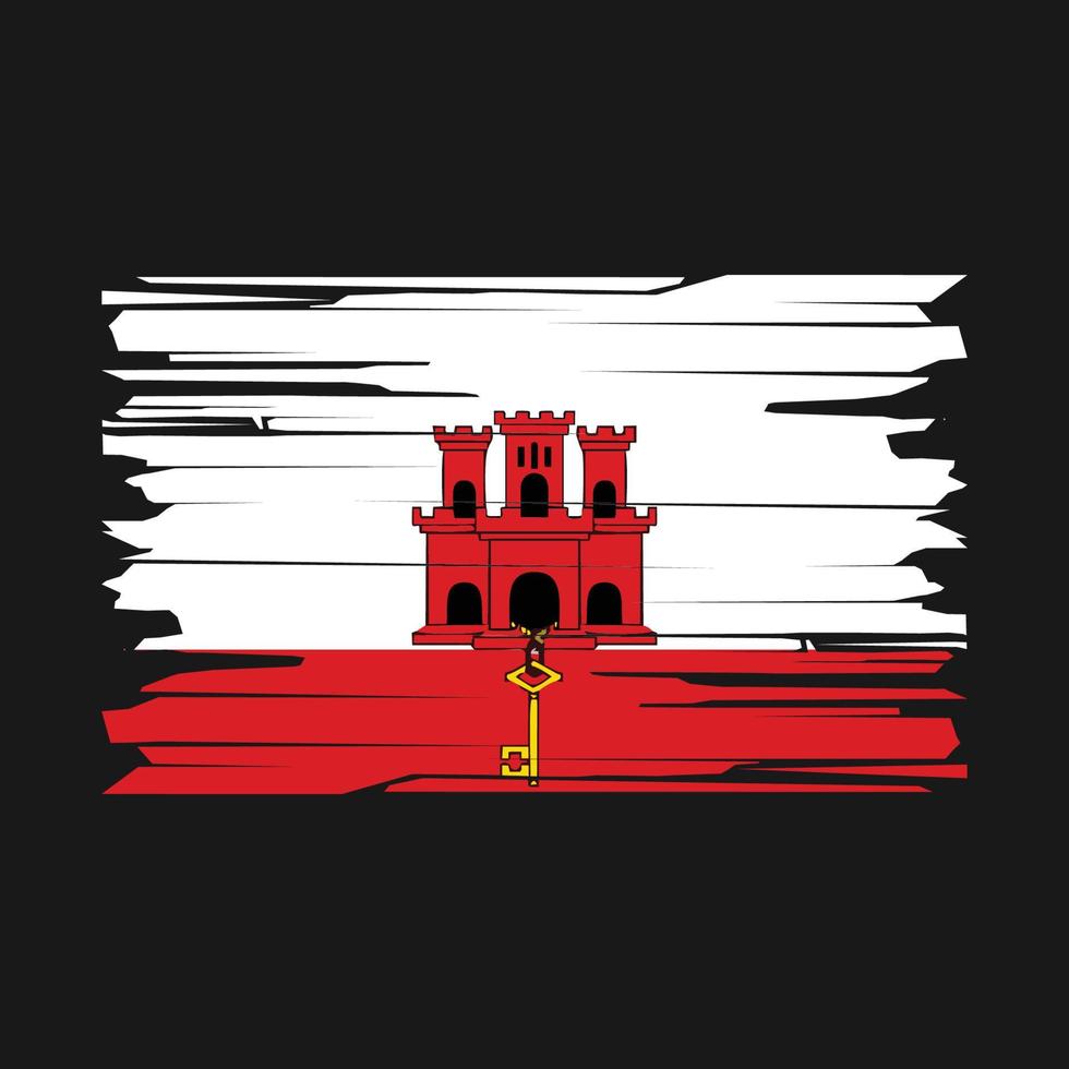 Gibraltar Flag Brush Vector