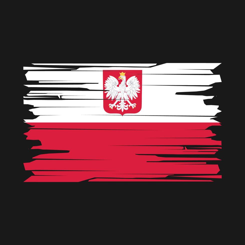 vector de pincel de bandera de polonia