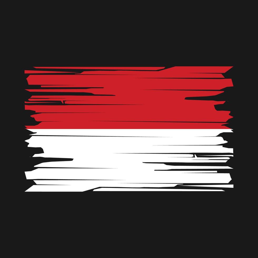 Monaco Flag Brush Vector