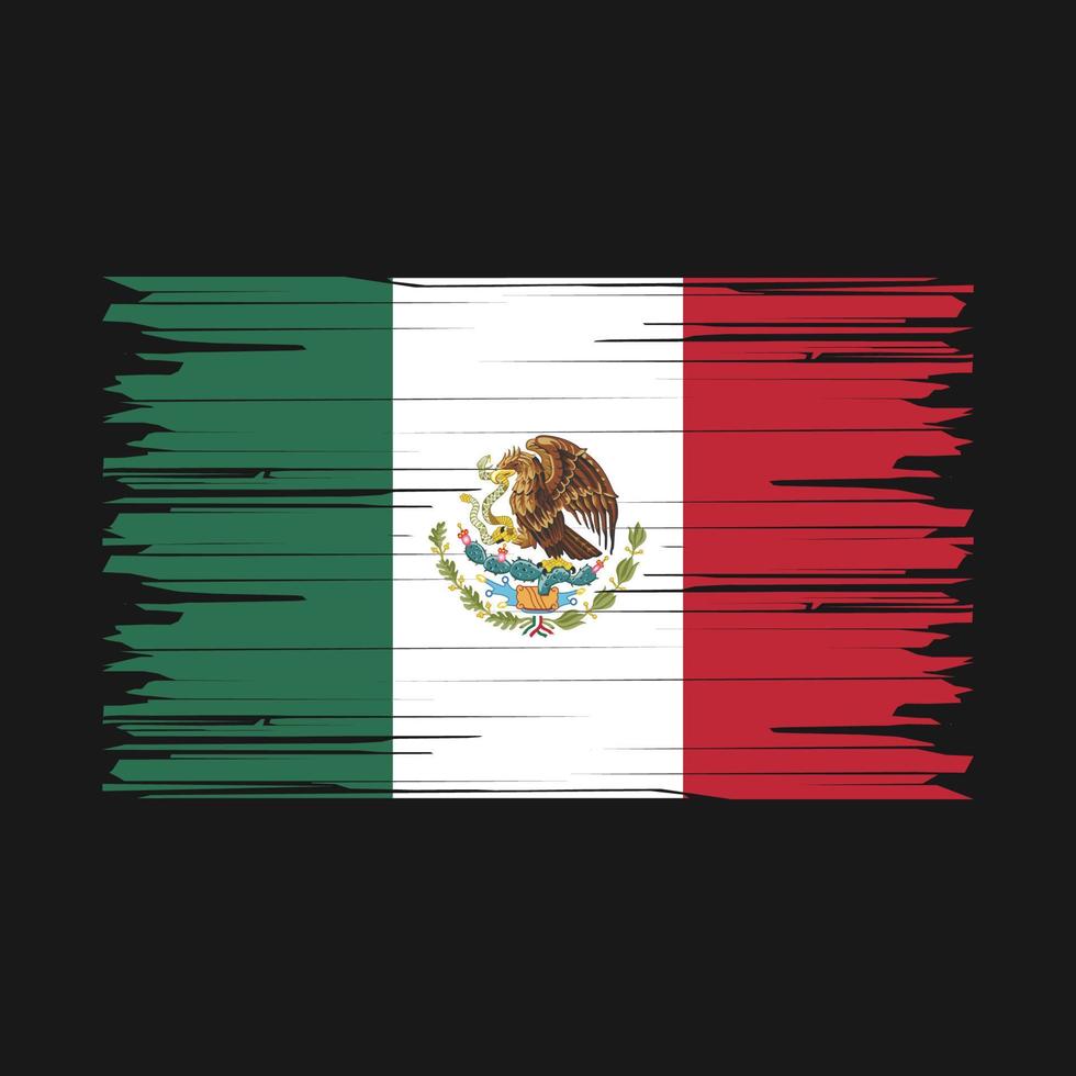 cepillo de bandera de méxico vector