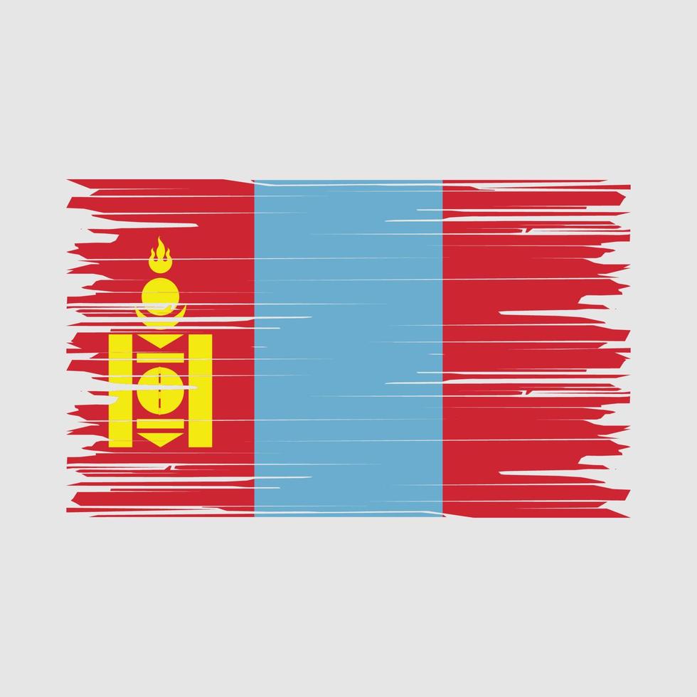 cepillo de bandera de mongolia vector