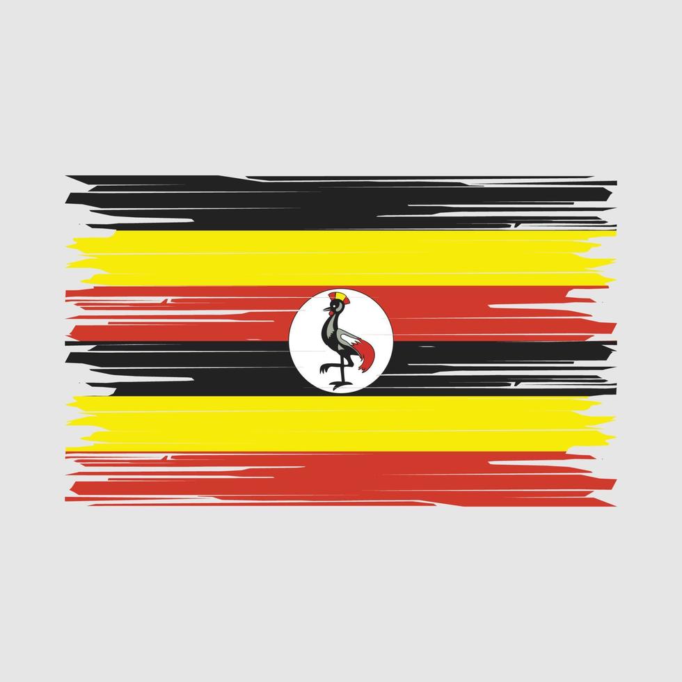 pincel de bandera de uganda vector