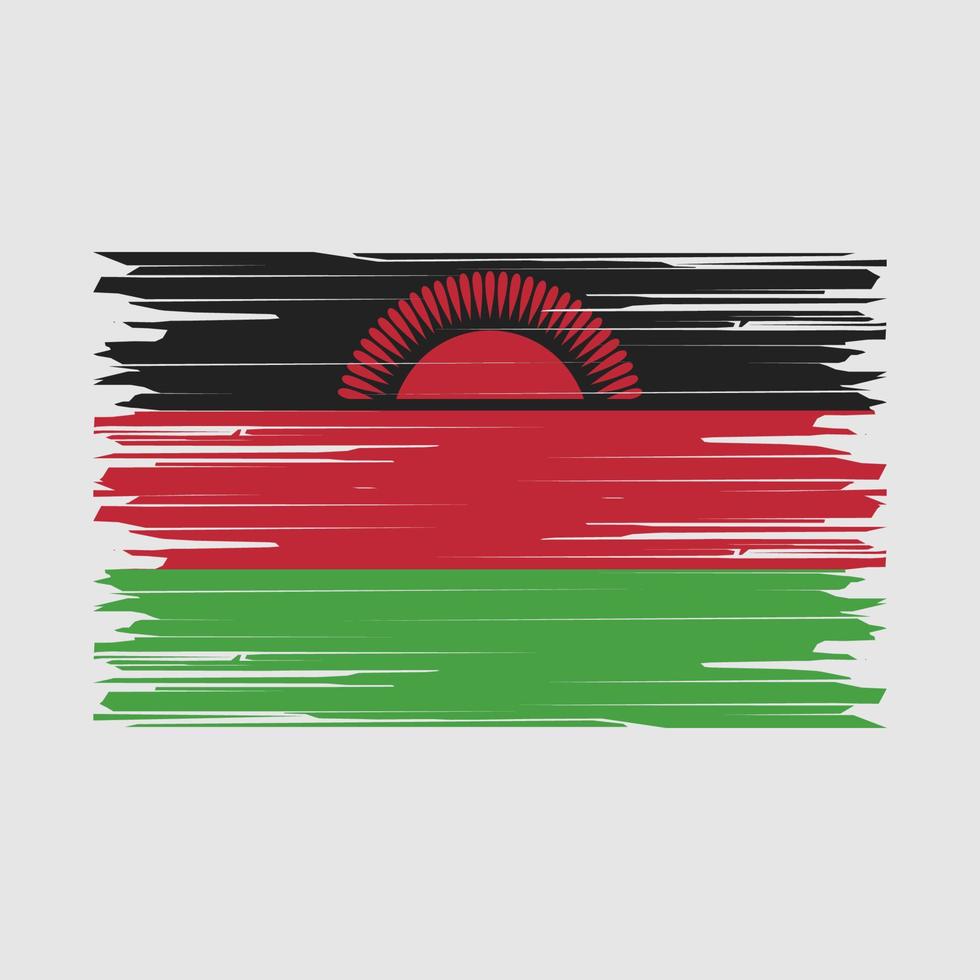 Malawi Flag Brush vector