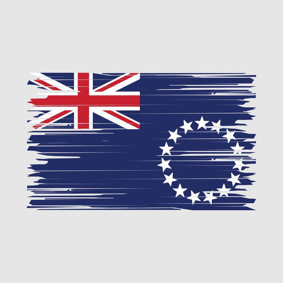 cepillo de la bandera de las islas cook vector