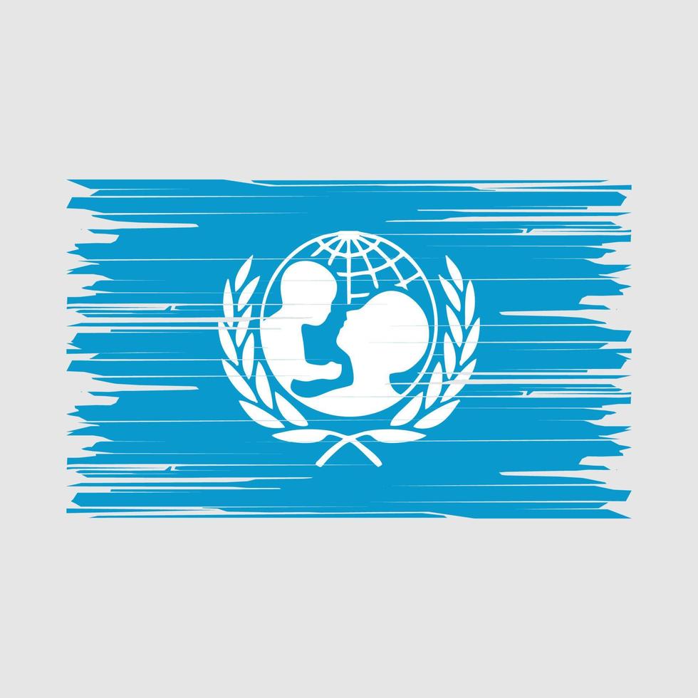 cepillo de la bandera de unicef vector