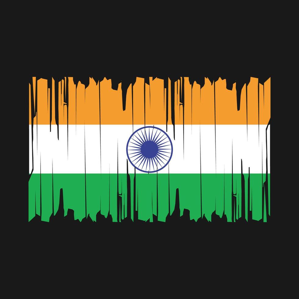 India Flag Brush Vector